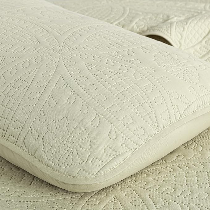 Chezmoi Collection Austin Queen Bedspread Set 3-Piece Pinsonic Quilted - Image 6