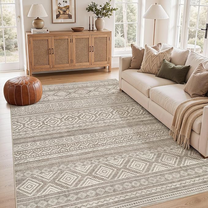 cotiled 6x9 Area Rugs for Living Room: Boho Washable Rug for Dining Room | by COTILED