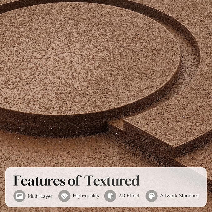 Large 3D Textured Framed Neutral Abstract Wall Art - Image 3