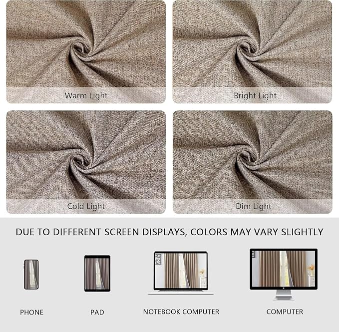IGEMAEVE Blackout Curtains & Drapes Ivory White 100" W x 108" L | Bedroom | - Image 9