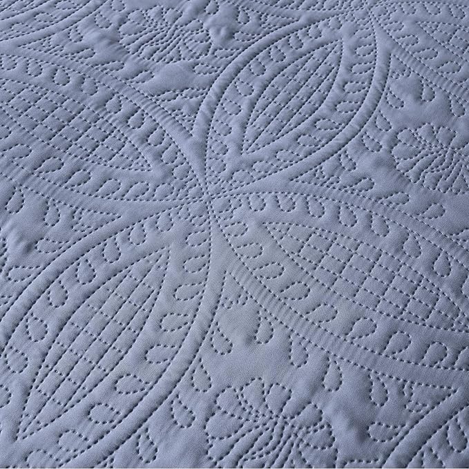 akkialla Quilts Queen Size, Bluish Grey Ultrasonic Full/Queen Quilt Set - Image 7