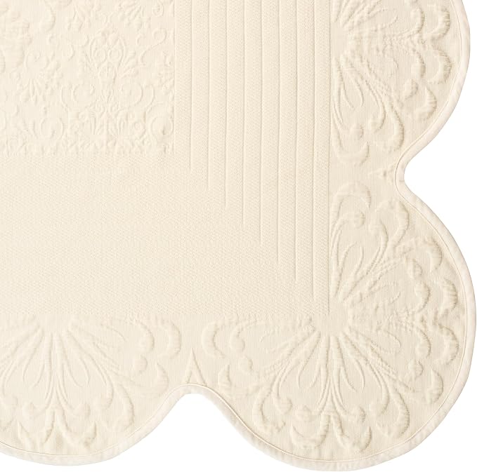Charleston Estate Modern Farmhouse Floral Matelasse Coverlet - Image 6