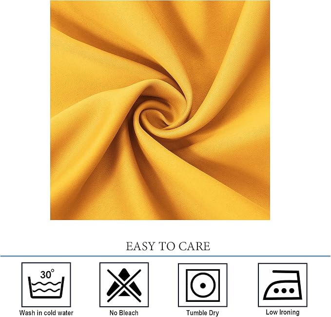 Diraysid Yellow Grommet Blackout Curtains - Image 8