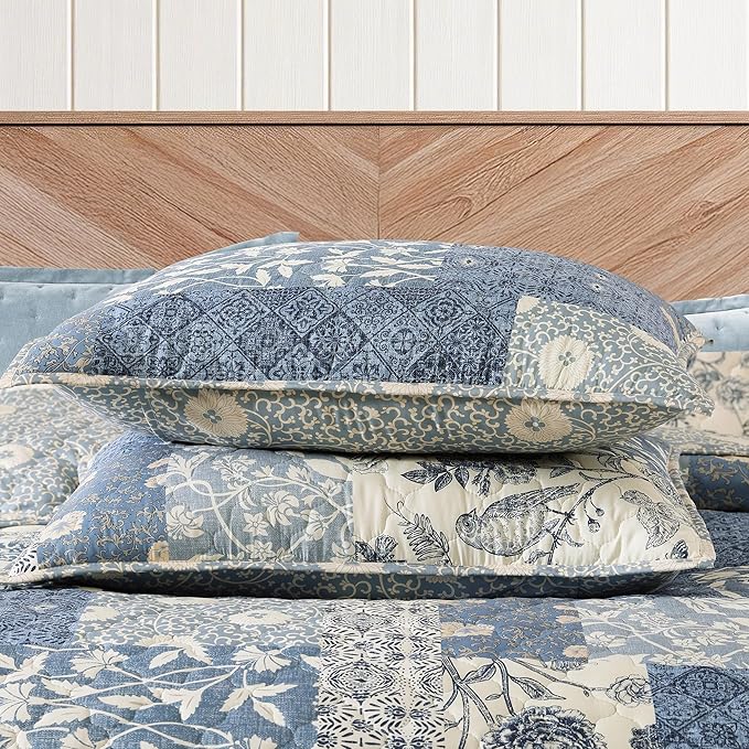 Twin/Twin XL Quilt Set-2 Pieces Soft Bedding Floral Patchwork Coverlet | All - Image 5