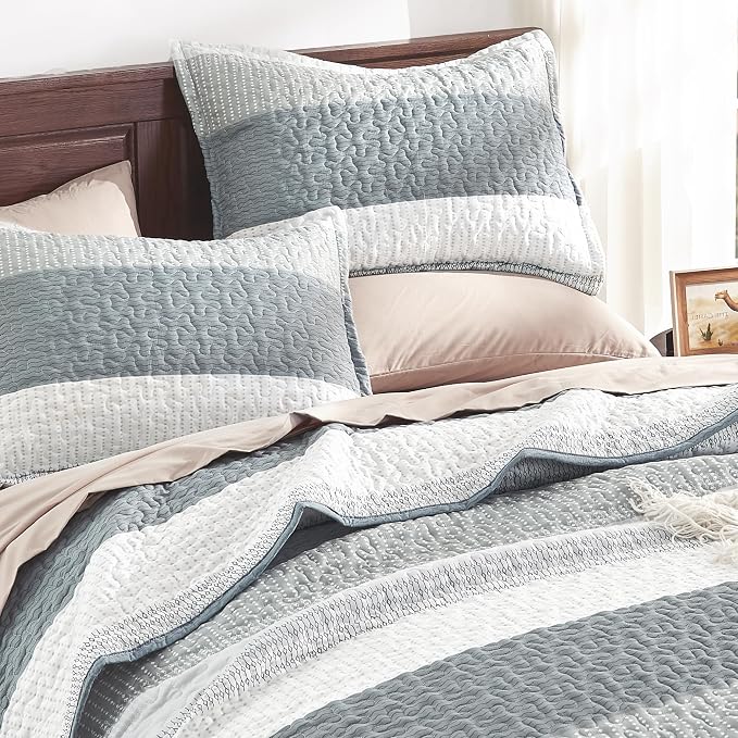 King Size Quilt Set Grey - Image 5