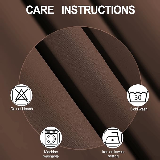 100% Blackout Chocolate Brown Curtains - Image 5