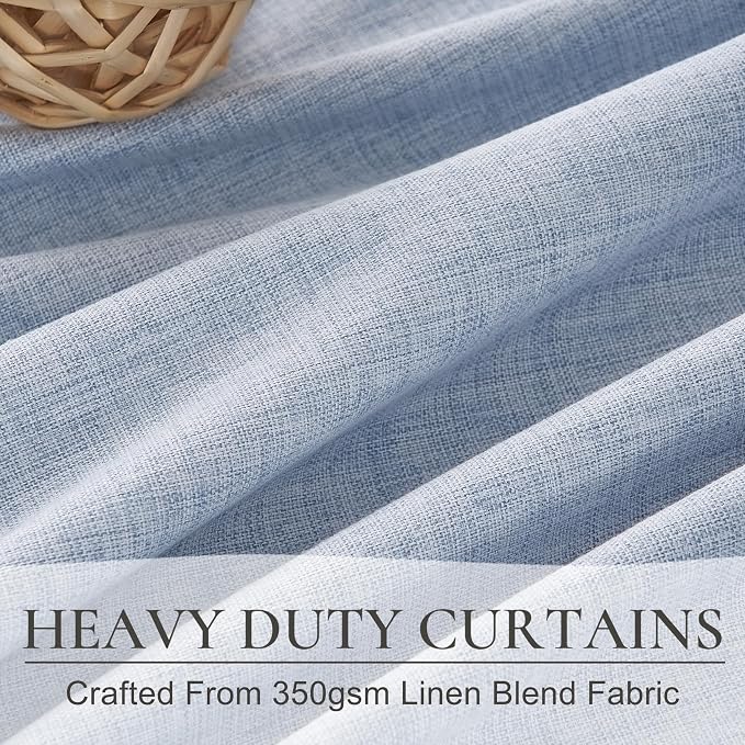 Dusty Blue Blackout Nursery Curtains 96 Inch Length - Image 3