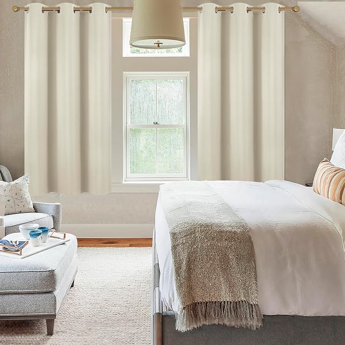 Diraysid Light Beige Grommet Blackout Curtains - Image 7