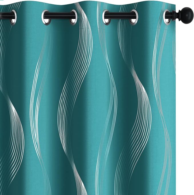 Deconovo Curtains for Living Room, Pattern Blackout Curtains 84 Inches Long | by Unknown
