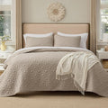 Bedsure King Size Quilt, Lucky Star Quilting Comforter Set, Taupe Bedspread | by Unknown