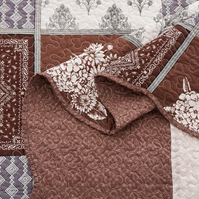 King Size Quilt Set 3 Pieces Lightweight Reversible Bedspread-98''x106'' Soft - Image 8