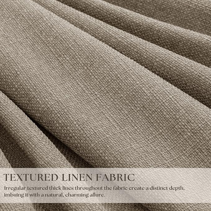 Greige Flax Linen Pinch Pleated Blackout Curtains 86 Inches Long | 100% Black - Image 3