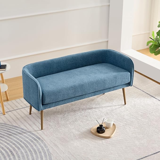 Bedroom Bench with Back, Inside Metal Frame, Extra Seat - Image 5