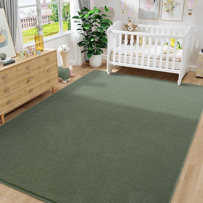 8x10 Area Rugs for Bedroom Living Room, Sage Green Memory Foam Rug | Thickened - Image 8