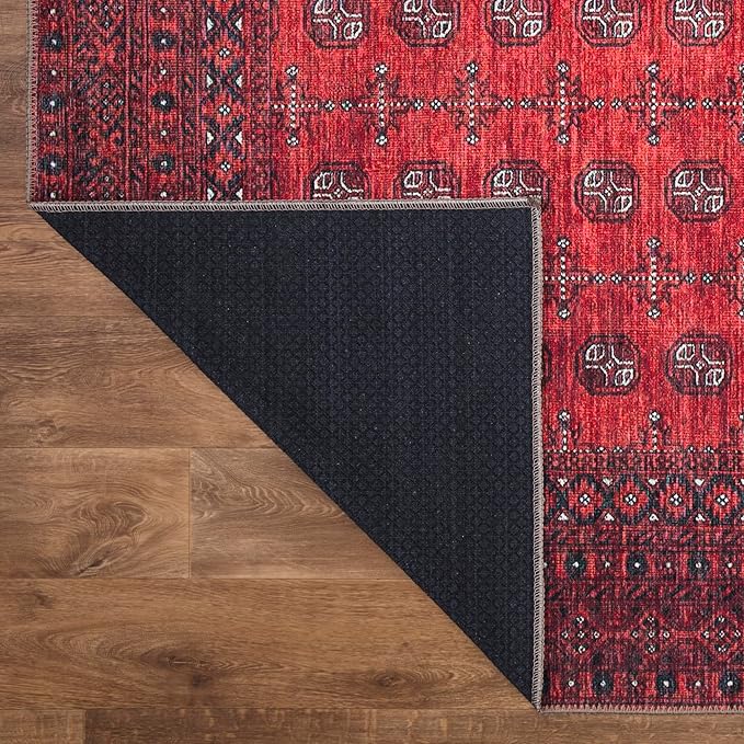 Keen Home Design 10x14 Rug - Machine Washable Area Rug with Non-Slip Backing, Ideal for Living Room, Dining Room, Bedroom - Vintage, Easy Clean, Durable, Low Pile Rug - (9'7" x 14')