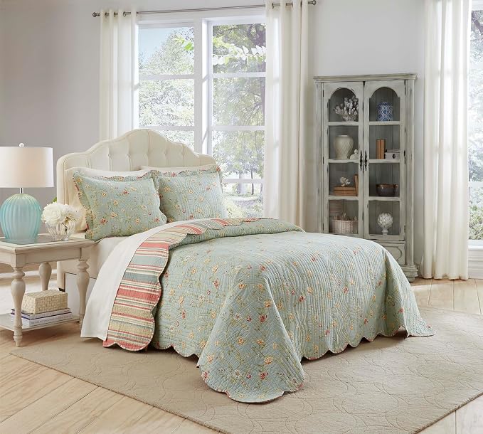 Waverly Garden Glitz 3-Piece Cotton Quilt Set – Full/Queen - by Waverly