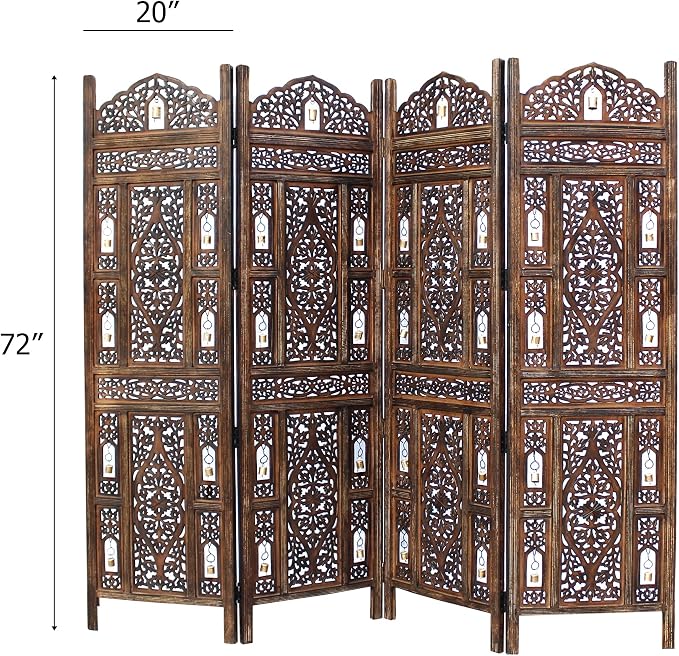COTTON CRAFT Room Divider Wood Screen - Image 2