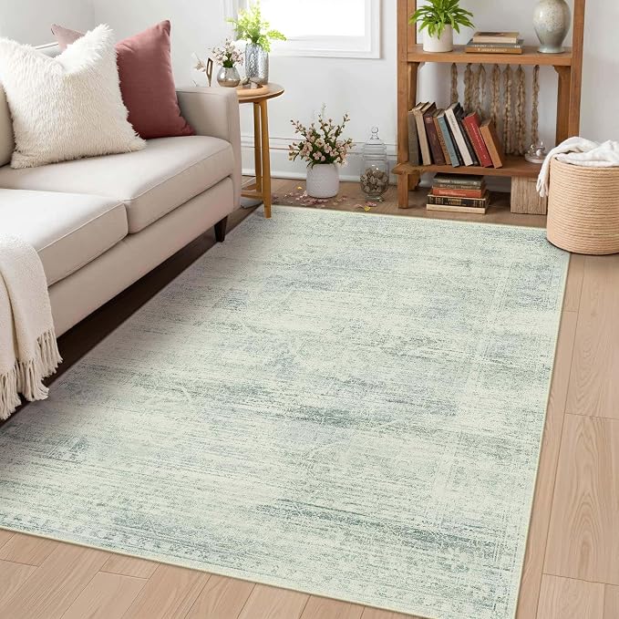 Latte&Fog 3x5 Entryway Green Area Rugs, Washable Small Rugs - Image 3