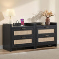 SICOTAS Rattan Nightstands Set of 2 : Bedside Table by SICOTAS