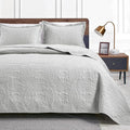 Love's cabin Oversized King Size Quilt Bedding Set Light Grey Bedspreads by Lovescabin