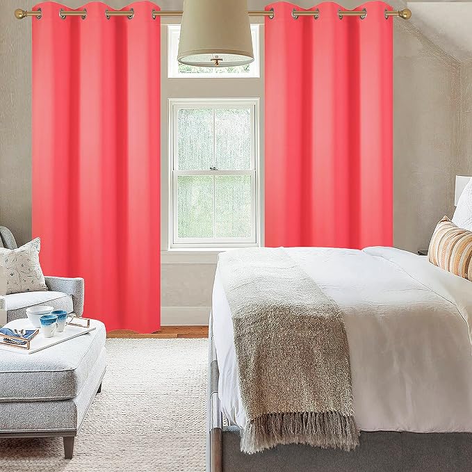 Diraysid Coral Grommet Blackout Curtains - Image 7
