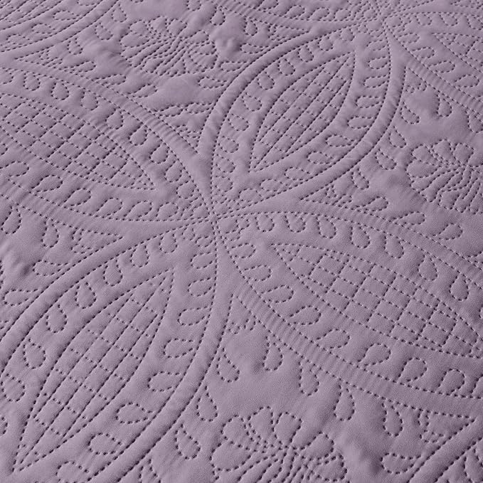 akkialla 118"x106" Grayish Purple California King Quilt Set, Oversized - Image 7