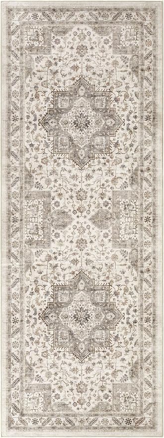 cotiled 3x8 Hallway Runner Rug for Entryway, Non-Slip Vintage, Light Brown | - Image 9