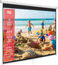 Pyle 72-Inch Manual Pull Down Projector Screen, Matte White Projection Surface, Ceiling or Wall Mount Screen Projector with Auto-Lock & Black Border for Home Theater or Office (42.5" x 56.6")