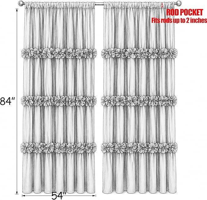 Blackout Window Curtains Gray, Rustic Rod Pocket Drapes - Image 7