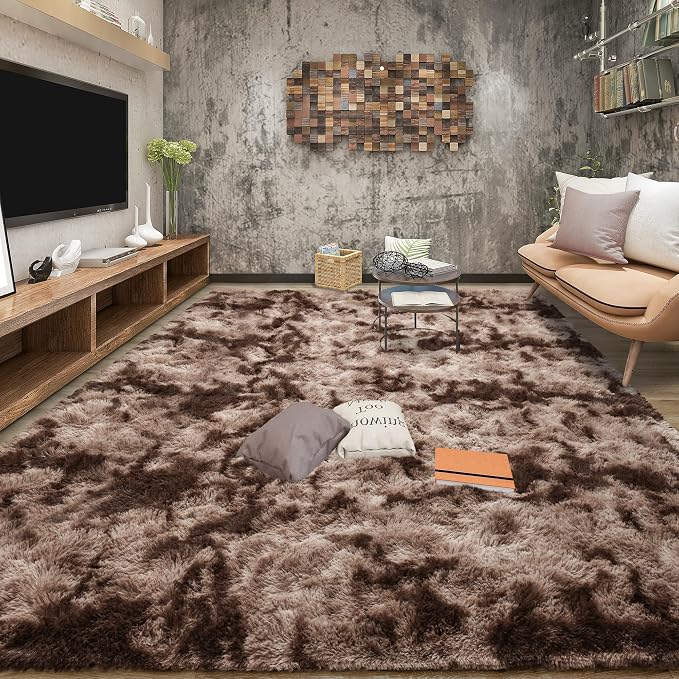 Soft Fluffy Rugs for Living Room, 5x8 Shaggy Area Rug for Bedroom, Modern Shag - Image 3