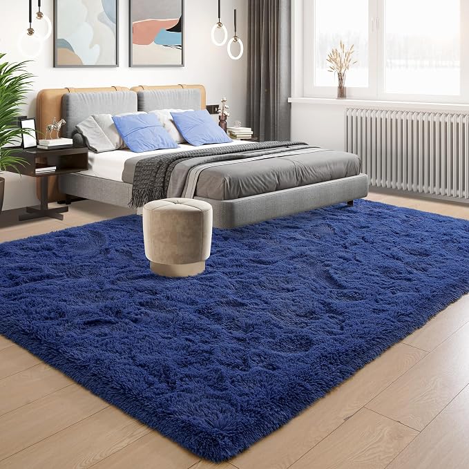 Fluffy Large Rugs for Living Room, Shag Area Rug 6x9 Soft Carpet for Bedroom - Image 3