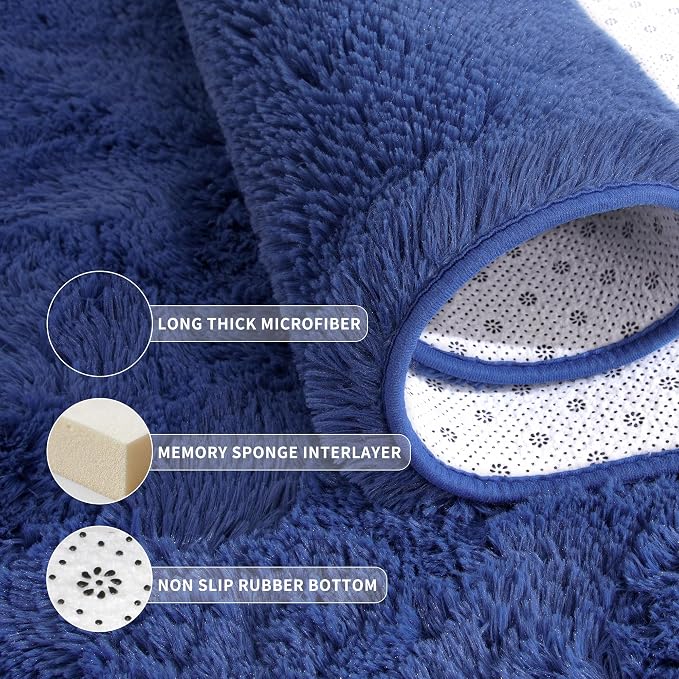 Fluffy Large Rugs for Living Room, Shag Area Rug 6x9 Soft Carpet for Bedroom - Image 5