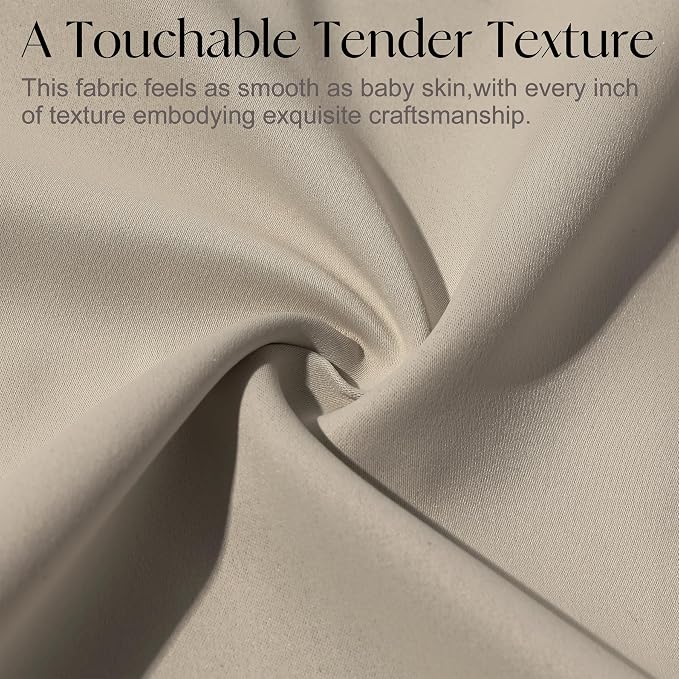 Etherealveil Taupe Pinch Pleated Blackout Curtains 2 Panels 60"x102" | Back Tabs - Image 6