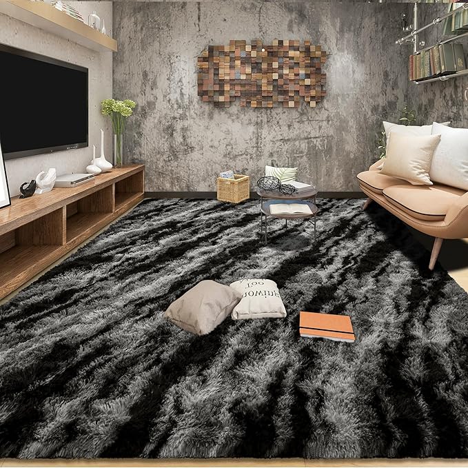 Soft Fluffy Rugs for Living Room, 5x8 Shaggy Area Rug for Bedroom, Modern Shag - Image 3