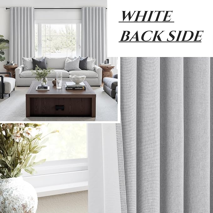 Light Grey Blackout Curtains 90 Inch Length 2 Panels Set - Image 6