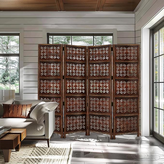 COTTON CRAFT Room Divider Wood Screen - Image 6