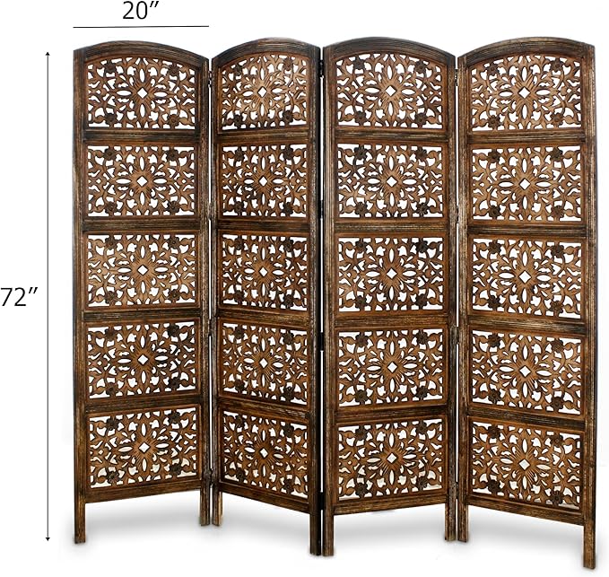 COTTON CRAFT Room Divider Wood Screen - Image 2