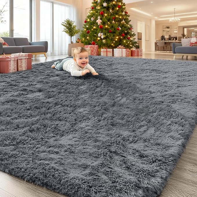 OLANLY 6x6 Area Rugs for Living Room Bedroom, Machine Washable Soft Fluffy by OLANLY