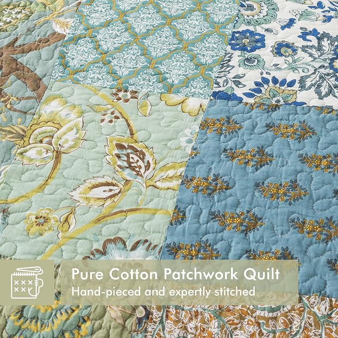 Etwel 100% Cotton Patchwork Queen Size Quilt Set - Image 2