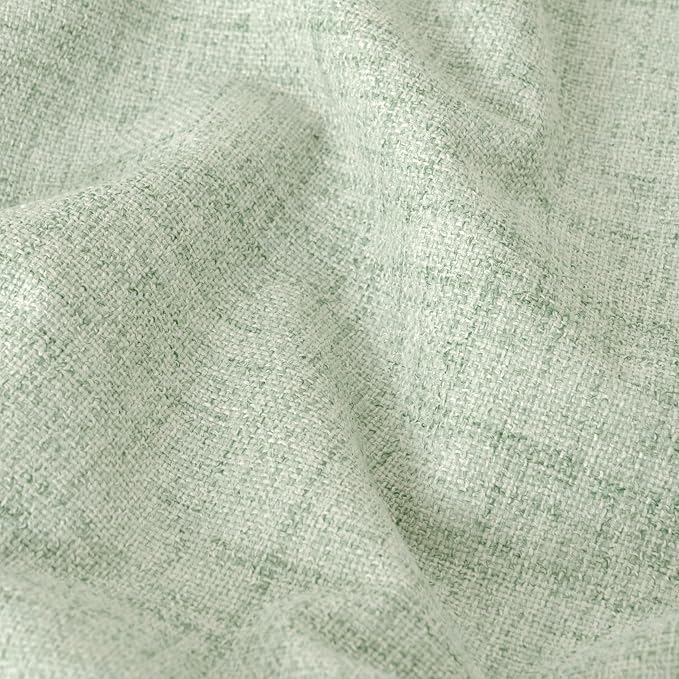 Linen Blackout Curtains 63 Inches Long 2 Panels Each 52 Wide Sage | Thermal - Image 4