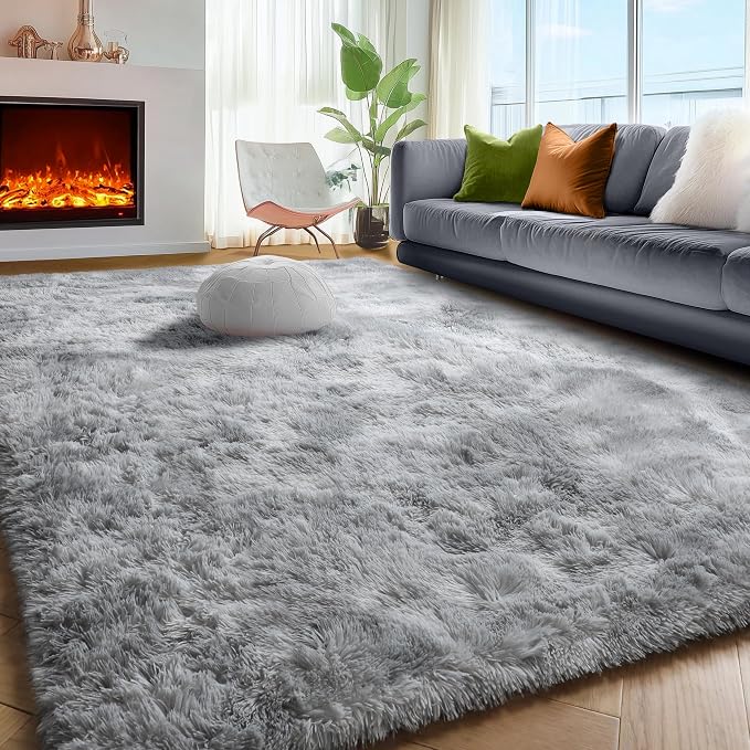 Abstract Shaggy Washable Area Rug 4' x 6' Plush Soft Fluffy Fuzzy Furry Carpet - Image 6