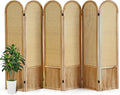 Rattan Room Divider, 6 Panel Folding Room Screen Divider, Natural | Woven by AsNefeli