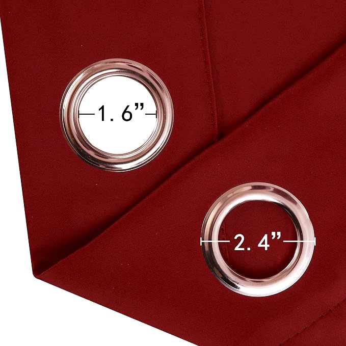 Blackout Curtains 66 x 95 inch/Red Curtains Set of 2 Panels/Thermal Insulated - Image 5