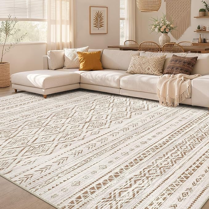 Nakagishi Area Rug Living Room Rugs: 9x12 Large Soft Machine Washable Boho by NakagishiAreaRug