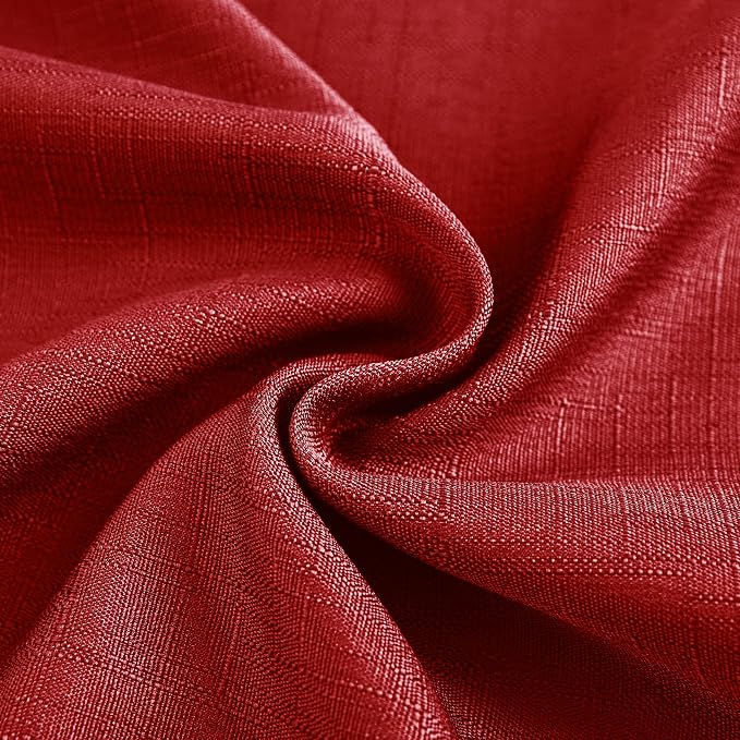 Diraysid 100% Blackout Curtains Red Linen Curtains - Image 7