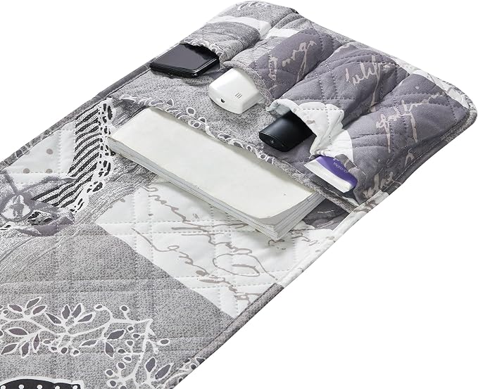 Brilliant Sunshine Grey Heartlove Couch Armrest Cover, Armrest Organizer & - Image 4