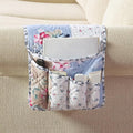 Brilliant Sunshine Blue Beige Rose Toile Couch Armrest Cover, Armrest Organizer by BrilliantSunshine
