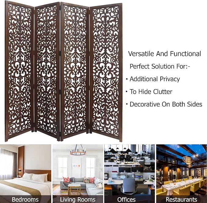 COTTON CRAFT Room Divider Wood Screen - Image 5