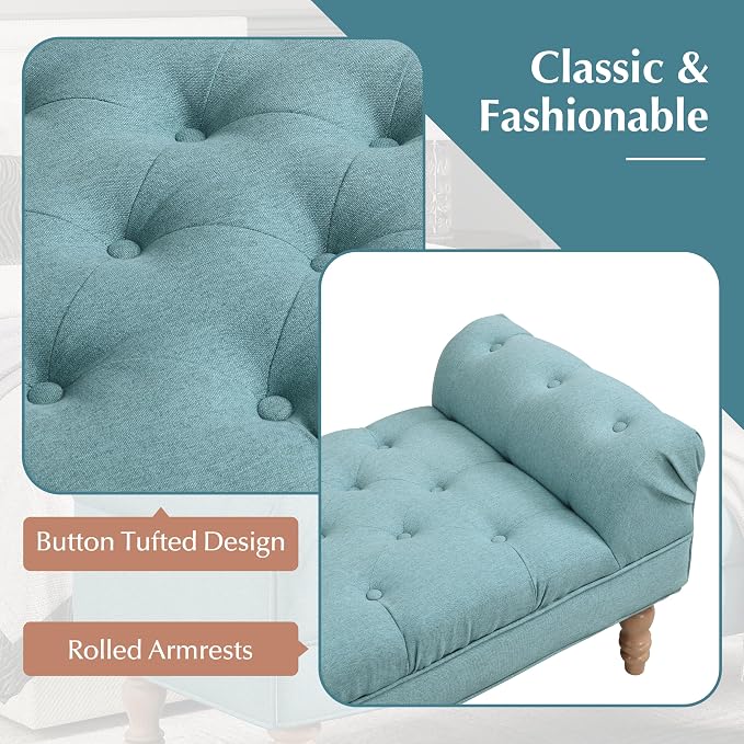 Christopher Knight Home Teaki Mid-Century Modern Upholstered Ottoman Bench - Image 4