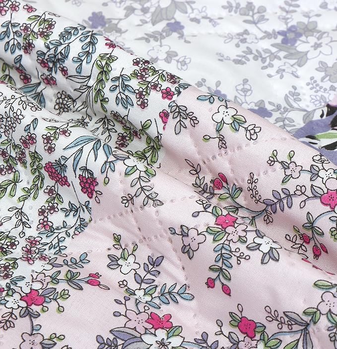 Brilliant Sunshine Blue & Pink Rose Toile Couch Armrest Cover, Armrest - Image 5